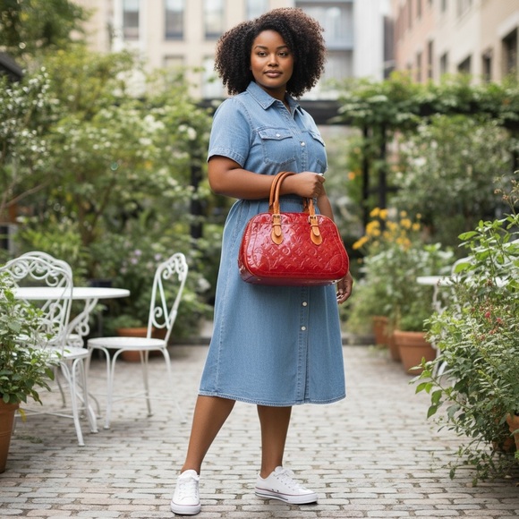 Louis Vuitton Monogram Vernis Summit Drive Pomme D'Amour RED HANDBAG SATCHEL - Picture 2 of 15